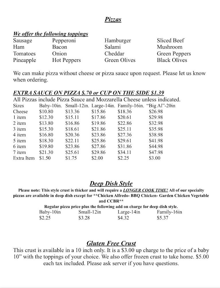 Al & Leda's Pizzeria Menu image 3
